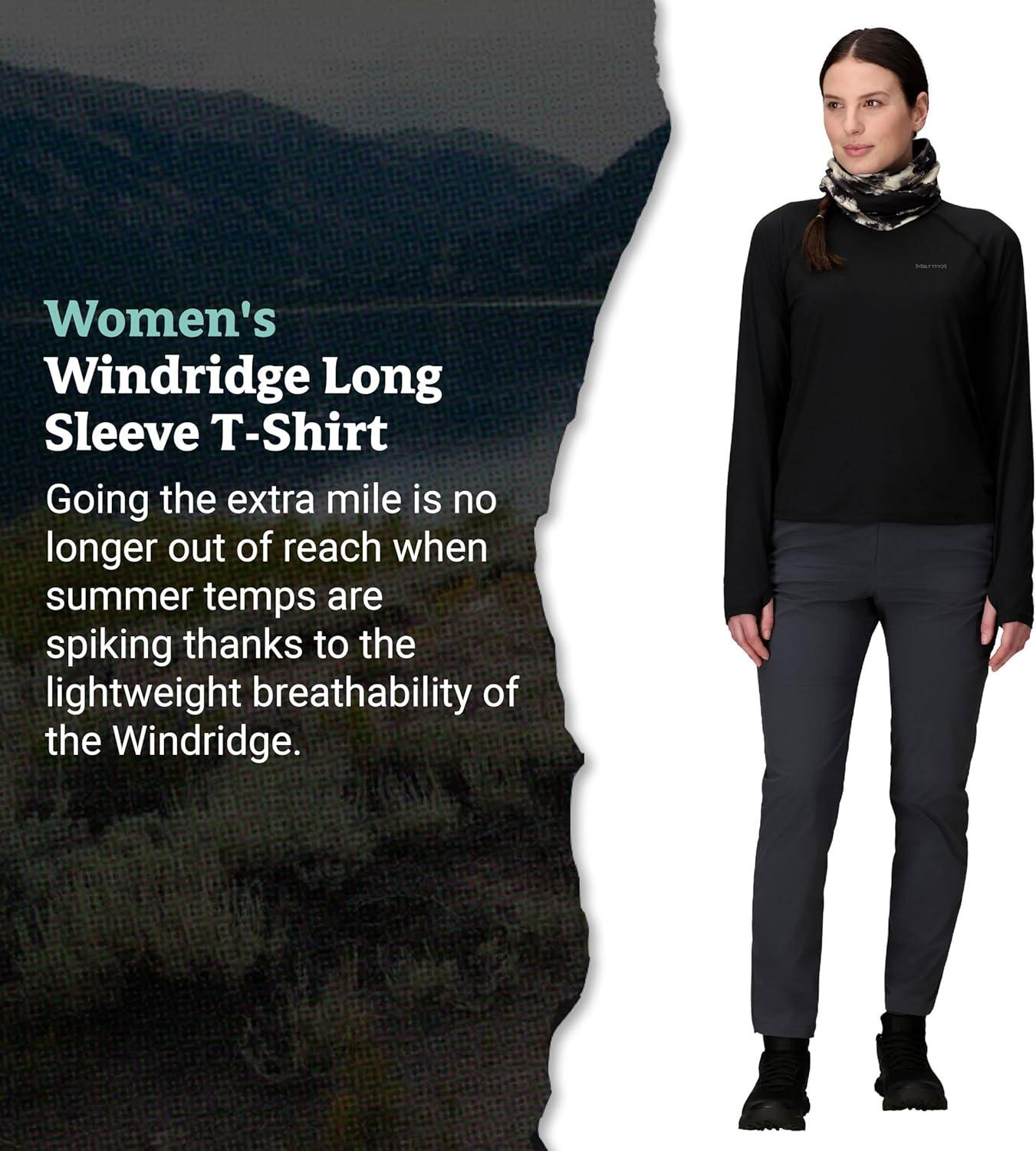 imageMarmot Womens Windridge Moisture Wicking Breathable UPF 50 Long Sleeve ShirtBlack