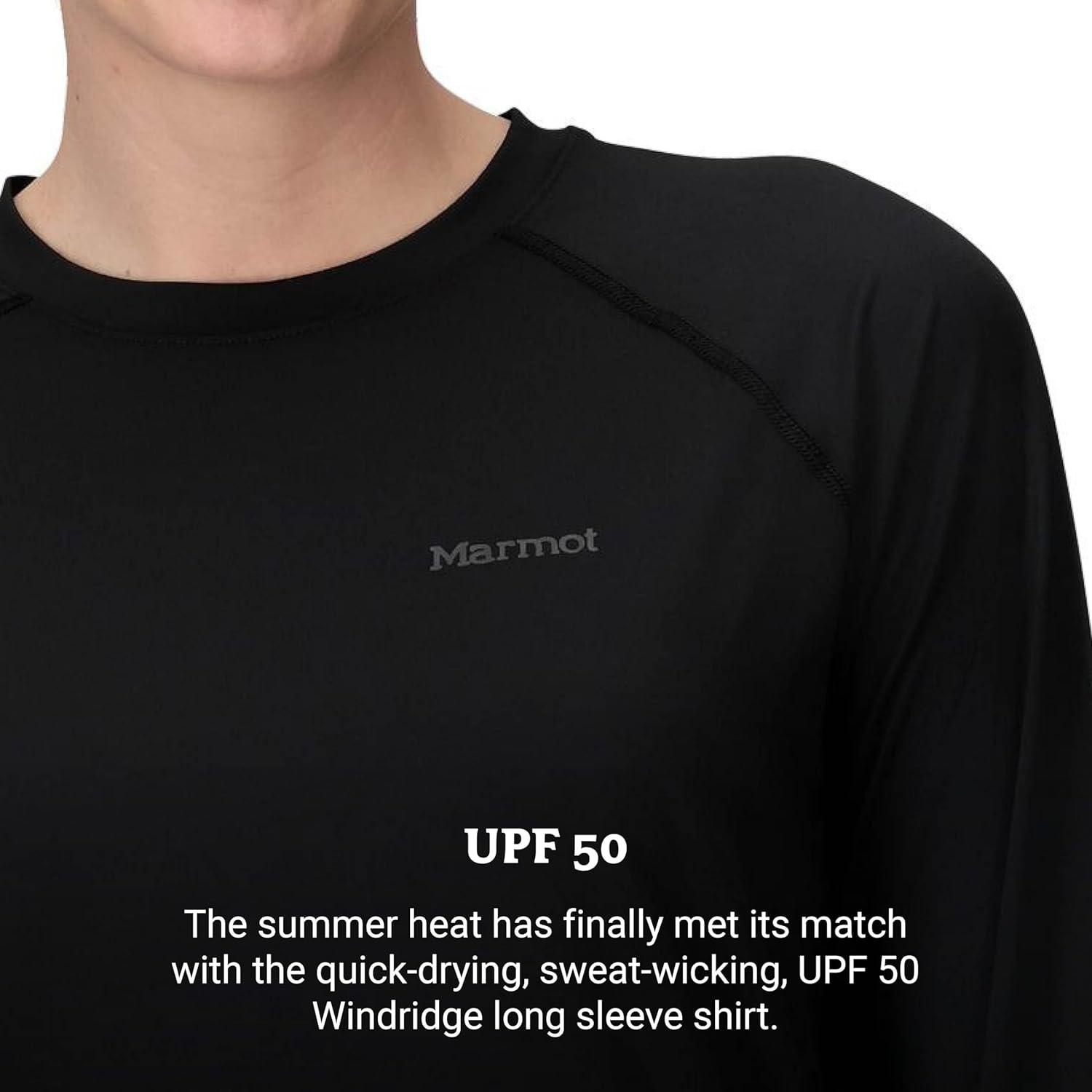 imageMarmot Womens Windridge Moisture Wicking Breathable UPF 50 Long Sleeve ShirtBlack