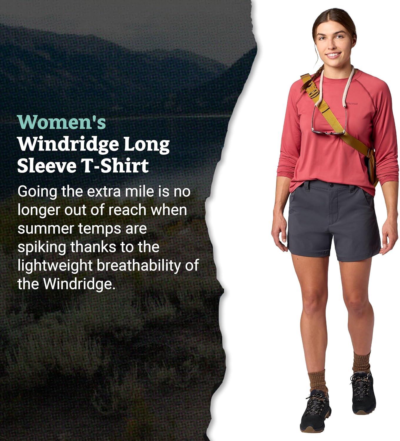 imageMarmot Womens Windridge Moisture Wicking Breathable UPF 50 Long Sleeve ShirtDried Rose