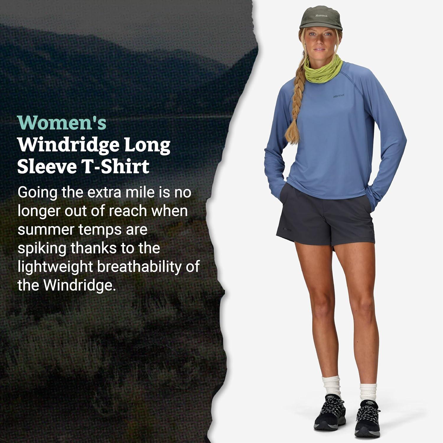imageMarmot Womens Windridge Moisture Wicking Breathable UPF 50 Long Sleeve ShirtRain Cloud