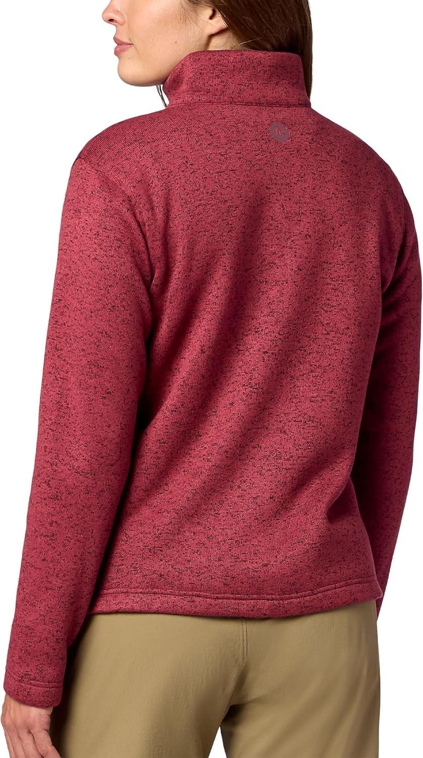 imageMARMOT Womens Drop Line Full Zip Sweater Knit Jacket Dried Rose Heather XLarge