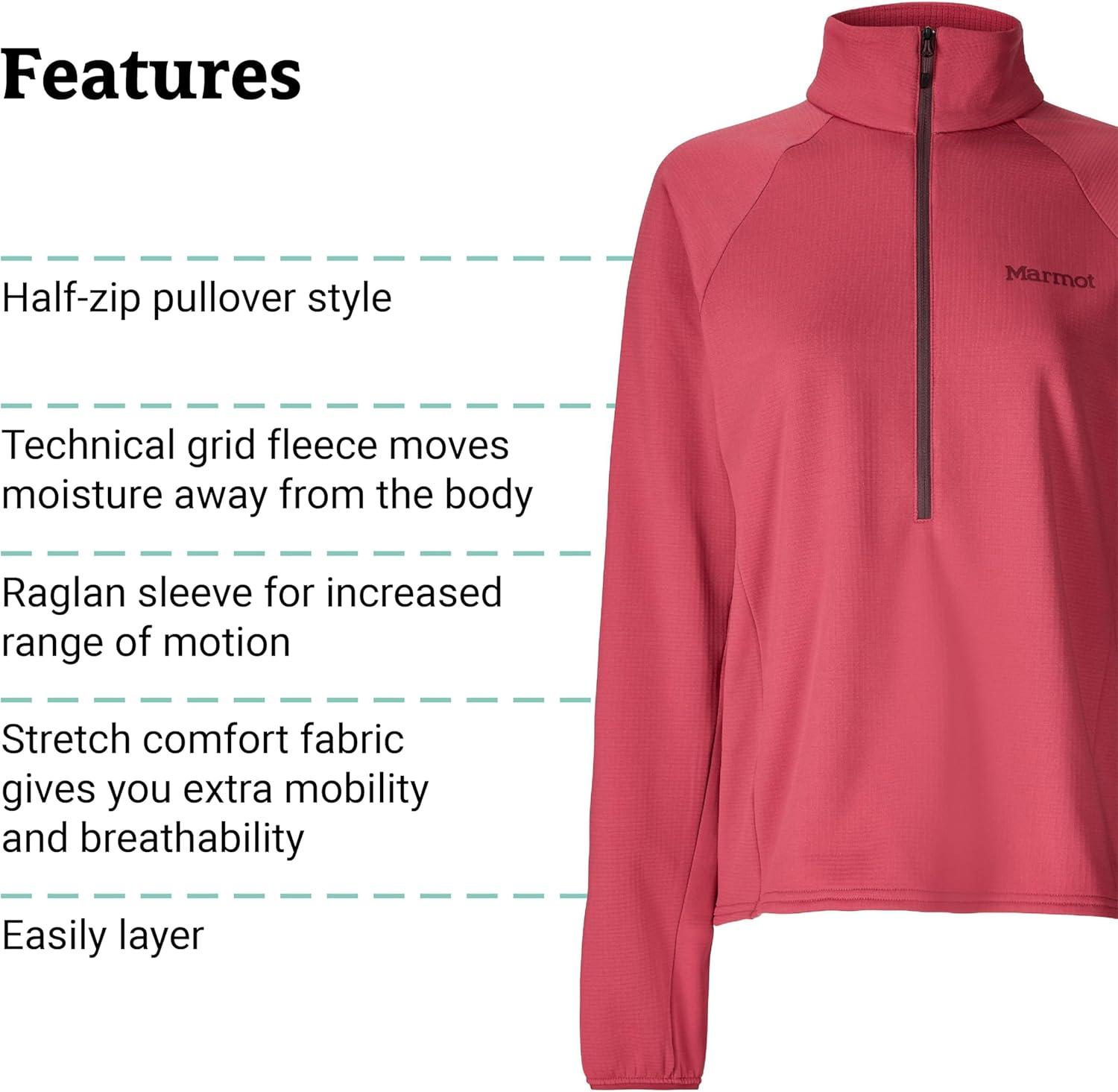 imageMARMOT Womens Leconte 12 Zip Fleece JacketDried Rose