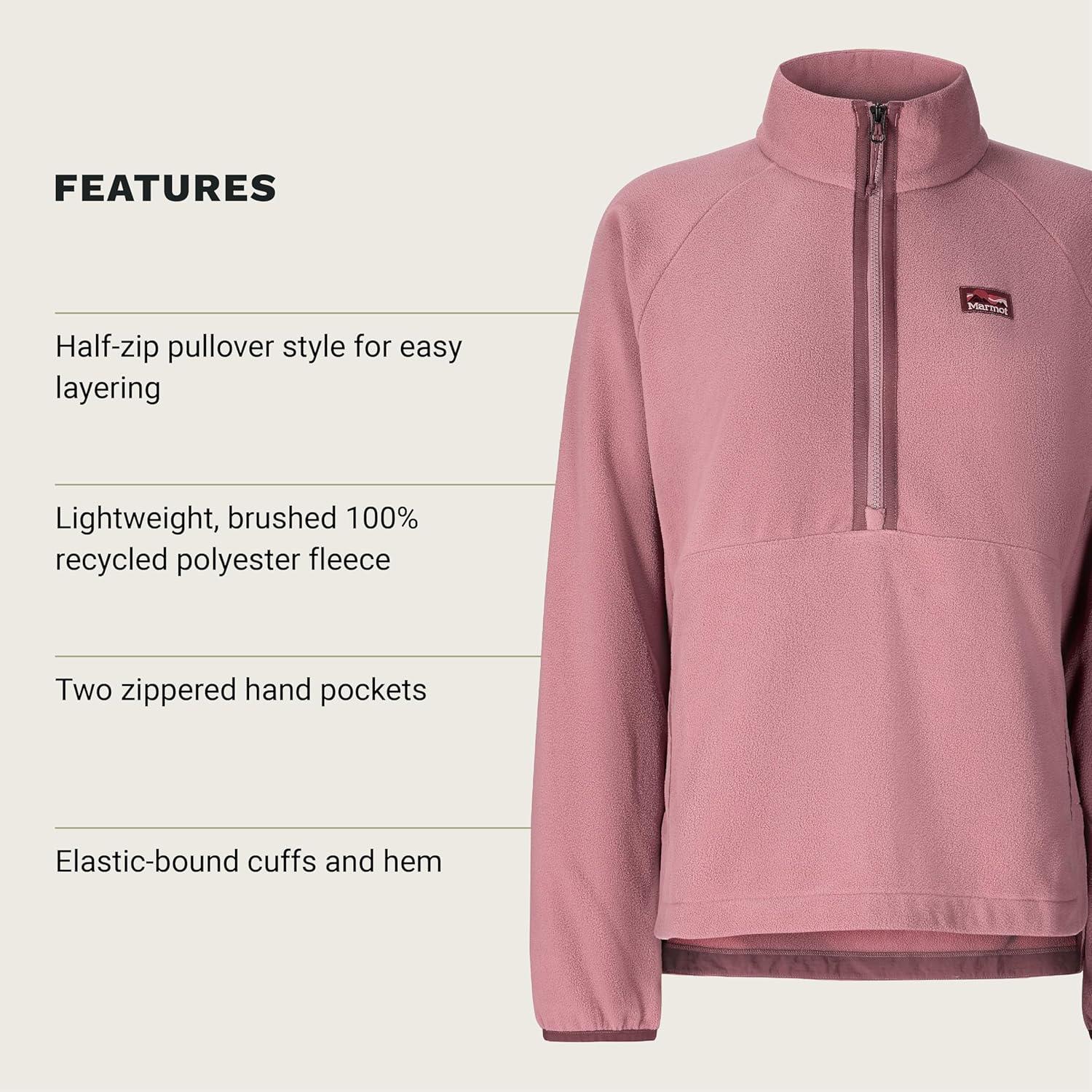 imageMARMOT Womens Womens Upward Fleece PulloverLight Mauve
