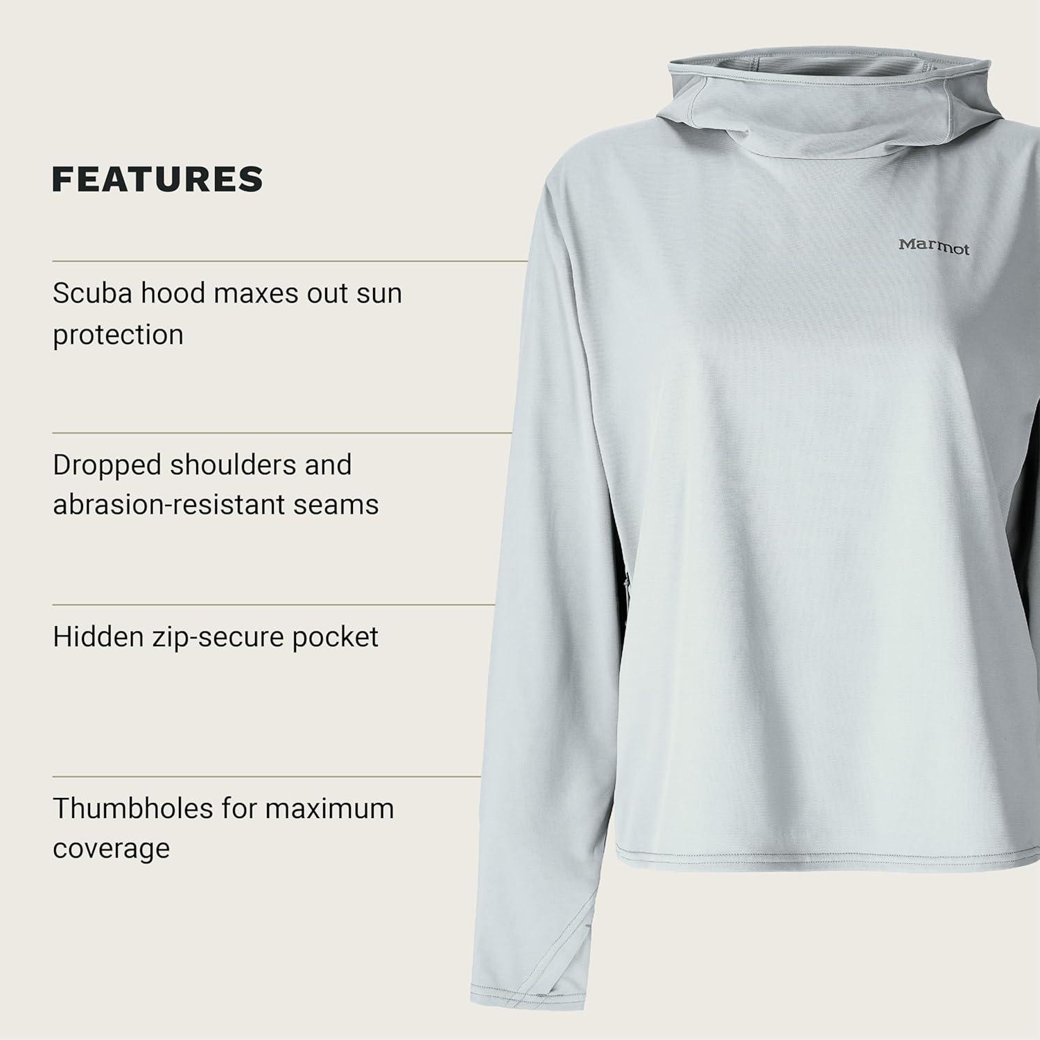 imageMARMOT Womens AirExchange UPF 50 Hoody Boulder Crack Large