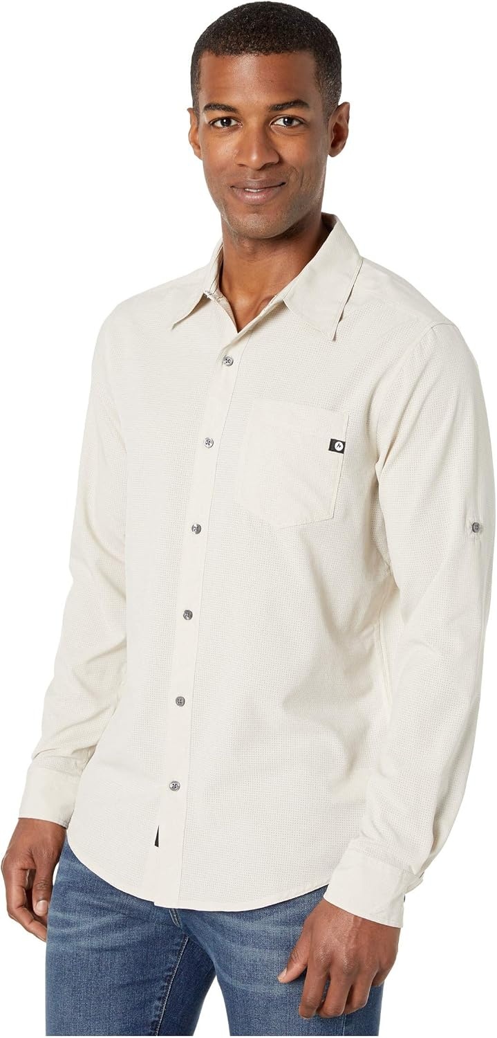 image:imageMarmot Mens Aerobora Long Sleeve Button Down Shirt Arctic Navy MediumMoon