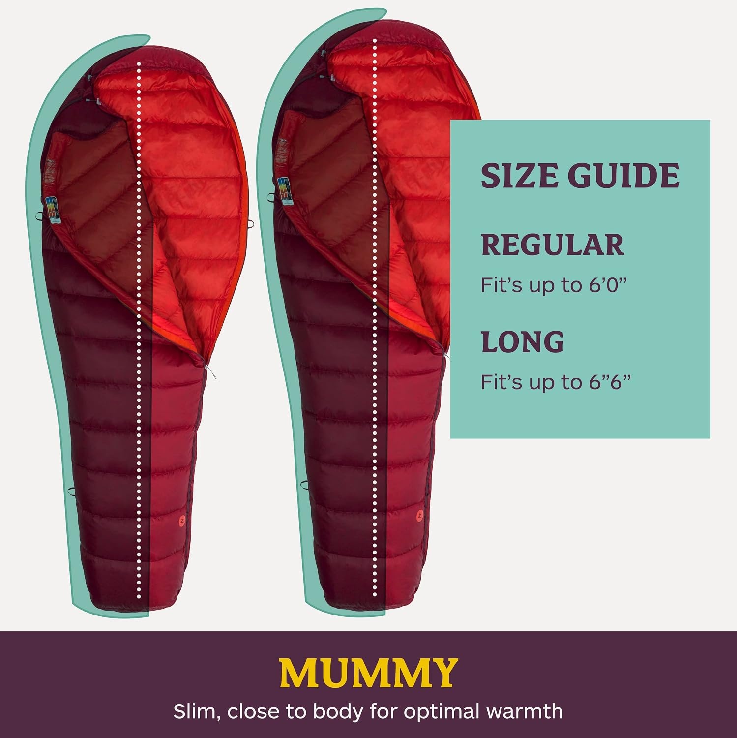 image:imageMarmot Micron 40 Sleeping Bag WaterResistent Packable Breathable Sienna RedTomato Regular